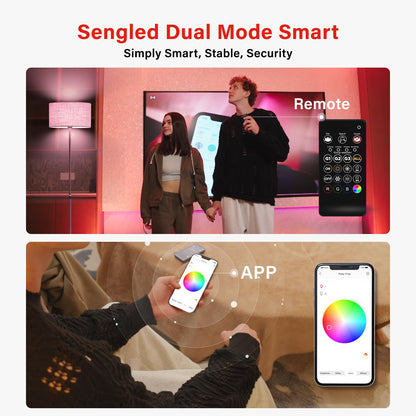 Sengled - Bombillas inteligentes de modo dual con control remoto y de aplicación, bombillas que cambian de color, bombillas LED RGBW de 2700 K-6500 K regulables, 60 W, control de grupo local (4P+ 1