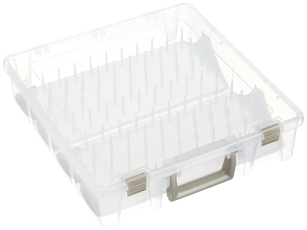 ArtBin Thread Box- Super Satchel Storage Container with Two Removable Trays for Thread spools, 9002AB