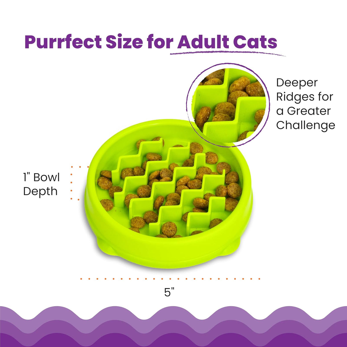 Petstages Kitty - Cuenco de alimentación Lenta para Gatos, Color Verde