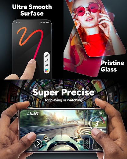 ZAGG Glass+ Protector de visualización para iPhone 15 Pro Max, 3 veces más fuerte con bordes reforzados, superficie resistente a arañazos y manchas, escudo invisible, fácil de instalar