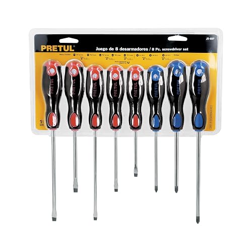 Pretul JD-8BP, Juego de 8 desarmadores, mango Comfort Grip