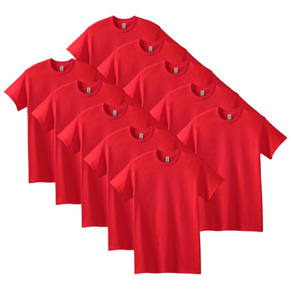 Gildan G5000 Camiseta de Algodón Pesado para Hombre - 10 - Rojo (paquete de 10) - 3XL