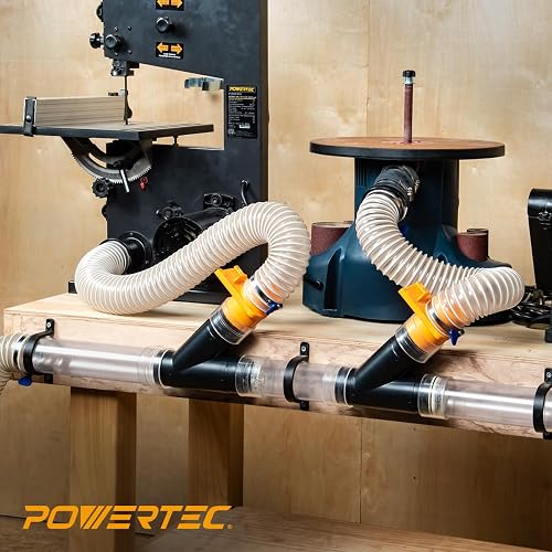 POWERTEC 70179 - Accesorio en Y de 2-1/2 pulgadas para manguera de recogida de polvo de 2 1/2 pulgadas, accesorios de conector de manguera de recogida de polvo para sistema de recogida de polvo, 1