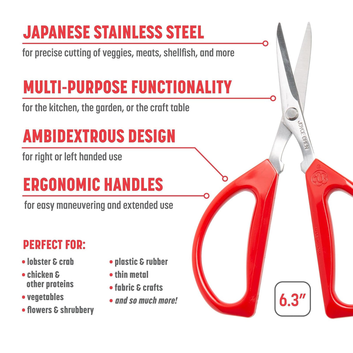 Joyce Chen Scissors - Red Handle