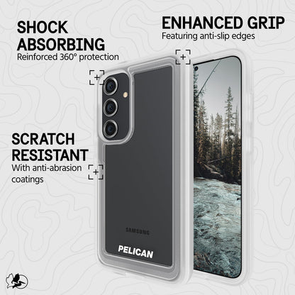 Pelican Voyager - Funda para Samsung Galaxy S24 Plus [6.7 Pulgadas] [Protección contra caídas MIL-STD de 16.5 pies] [Carga inalámbrica] Funda para teléfono Samsung Galaxy S24 Plus con Soporte para