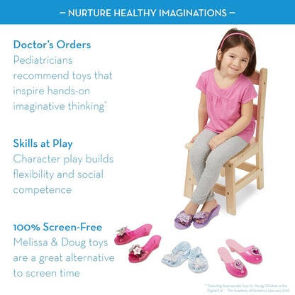 Melissa & Doug Zapatos de Disfraz, ¡Salir con estilo! Colección de Juego de Rol, 4 Pares de Zapatos, Juego de Imitación