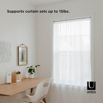Umbra Chroma 7/8-Inch Drapery Tension Rod for Window, 36 to 54-Inch, Black