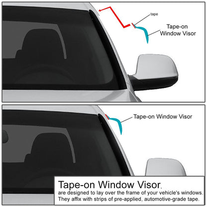 DNA Motoring Deflector de Lluvia, Ahumado Oscuro, WVS-T2-0094, Paquete de 4