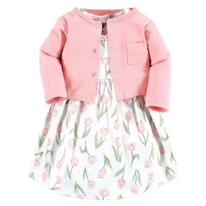 Hudson Baby Cotton Dress and Cardigan Set Vestido informal bebés niñas
