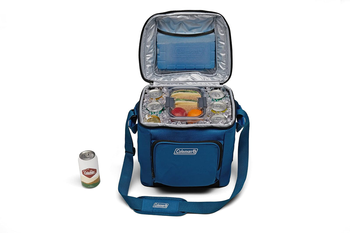 Coleman Chiller Enfriador suave aislado, a prueba de fugas 9/16/30 latas con retención de hielo de más de 12 horas, fabricado con materiales reciclados, ideal para almuerzo, camping, playa, piscina