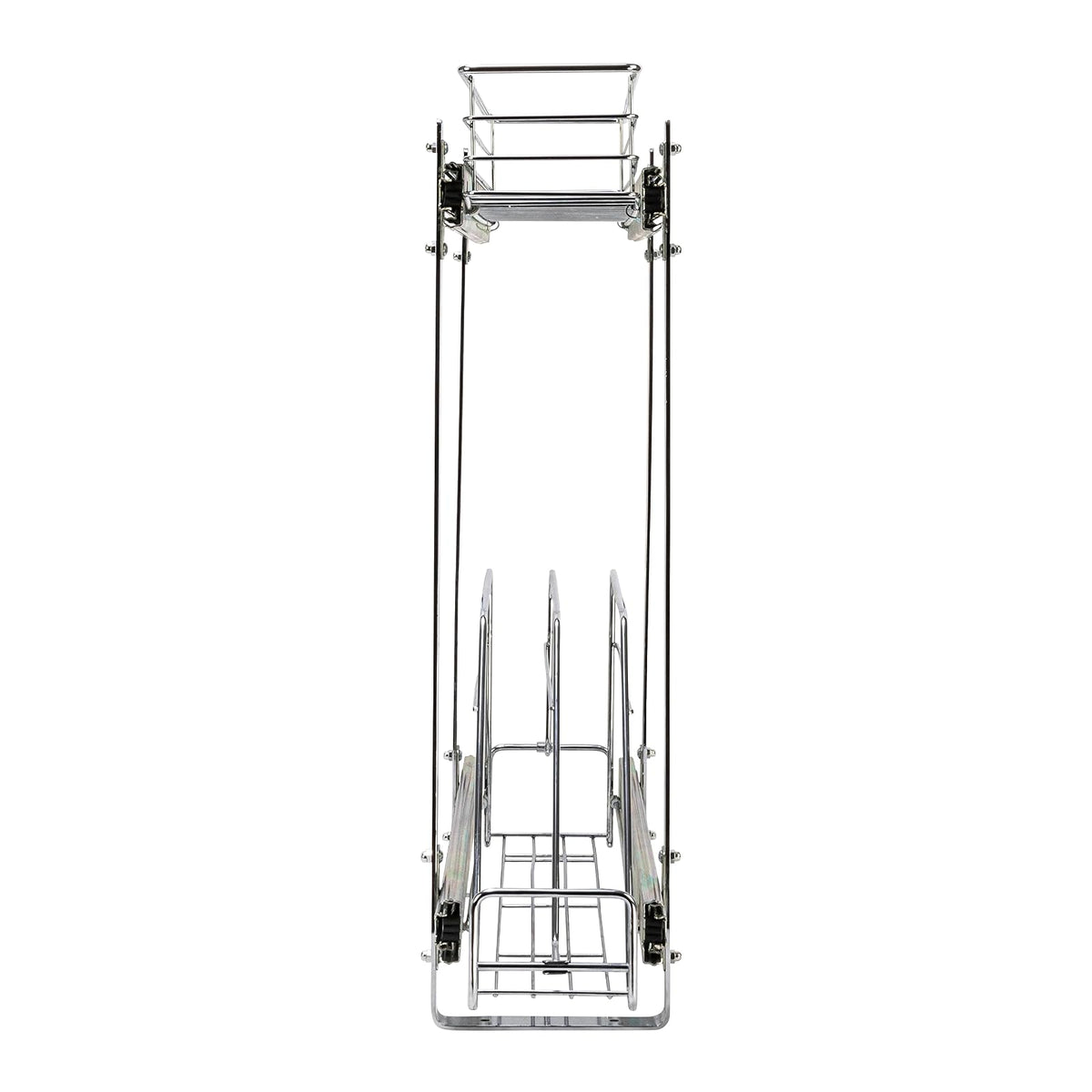 Household Essentials Glidez Organizador de almacenamiento multiusos de acero chapado en cromo extraíble y deslizable para utensilios de cocina y utensilios de hornear, diseño de 2 niveles, se adapta a