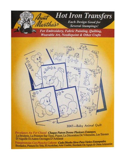 Aunt Martha's Iron On Transfer Patterns for Stitching, Embroidery or Fabric Painting, Nature Patterns for Tea Towels or Quilting, Set of 5
