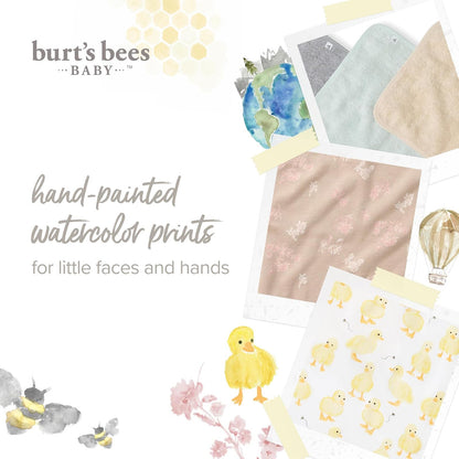 Burt's Bees - Paños para bebé, 100% algodón orgánico, Suave y súper Absorbente de Tela de Rizo y paño de Lavado de Rizo