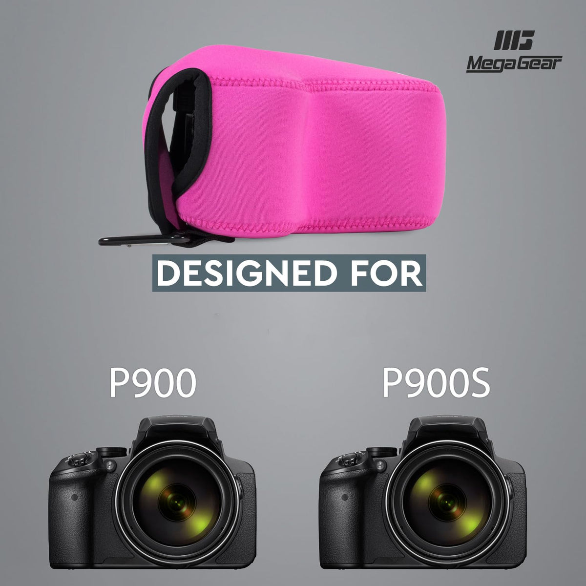 MegaGear MG1113 Estuche de cámara ultra ligero, de neopreno compatible con Nikon Coolpix P900, P900S - Rosado