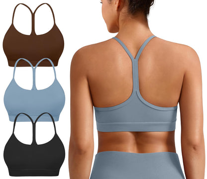 MIRITY Brasier Deportivo Acolchado con Espalda en Y para Mujer, Espalda Cruzada y Tirantes Delgados de bajo Impacto para Yoga y Entrenamiento