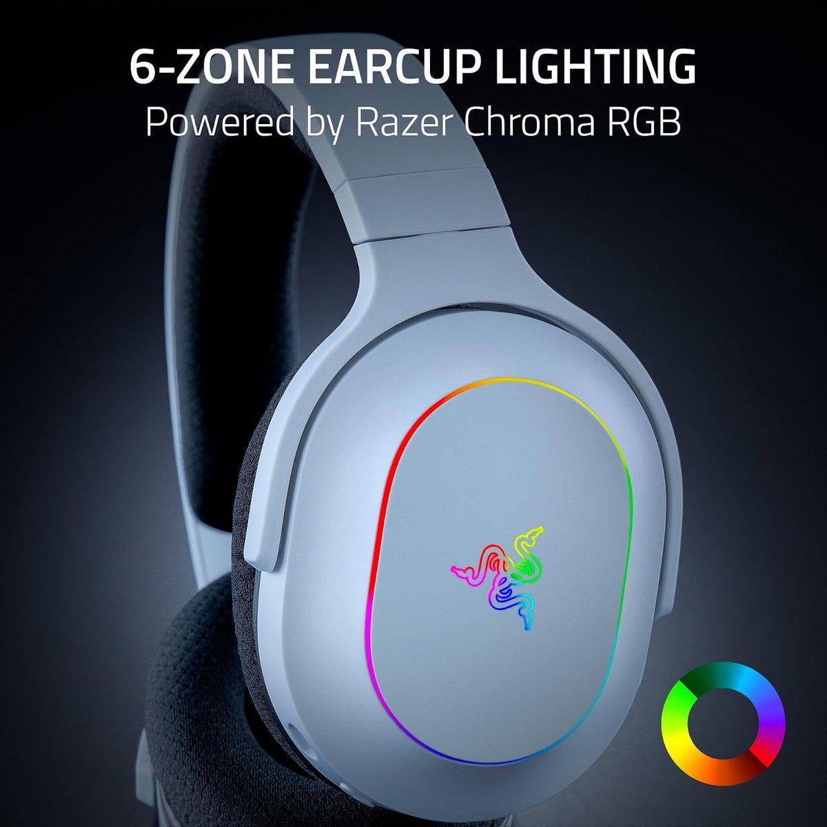 Razer Barracuda X Chroma- White | Ligero, Chroma RGB, controladores de 40 mm, micrófono cardioide, batería de 70 horas, para PC, Mac, PS5, Switch 2, Smartphone