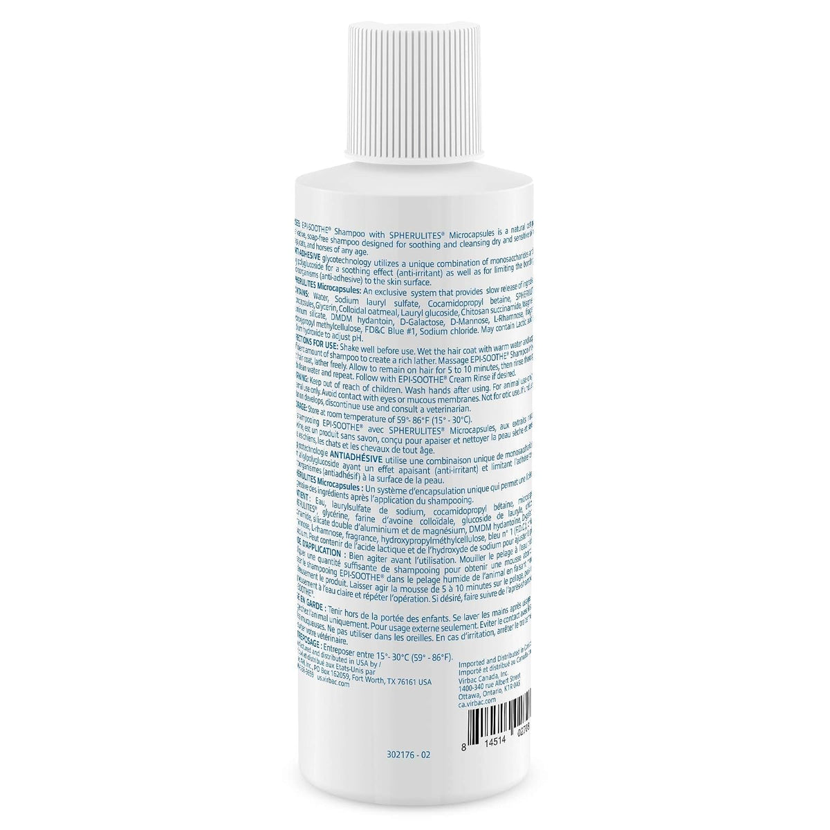 Virbac 11708 Epi-Soothe Pet Shampoo, 8 oz