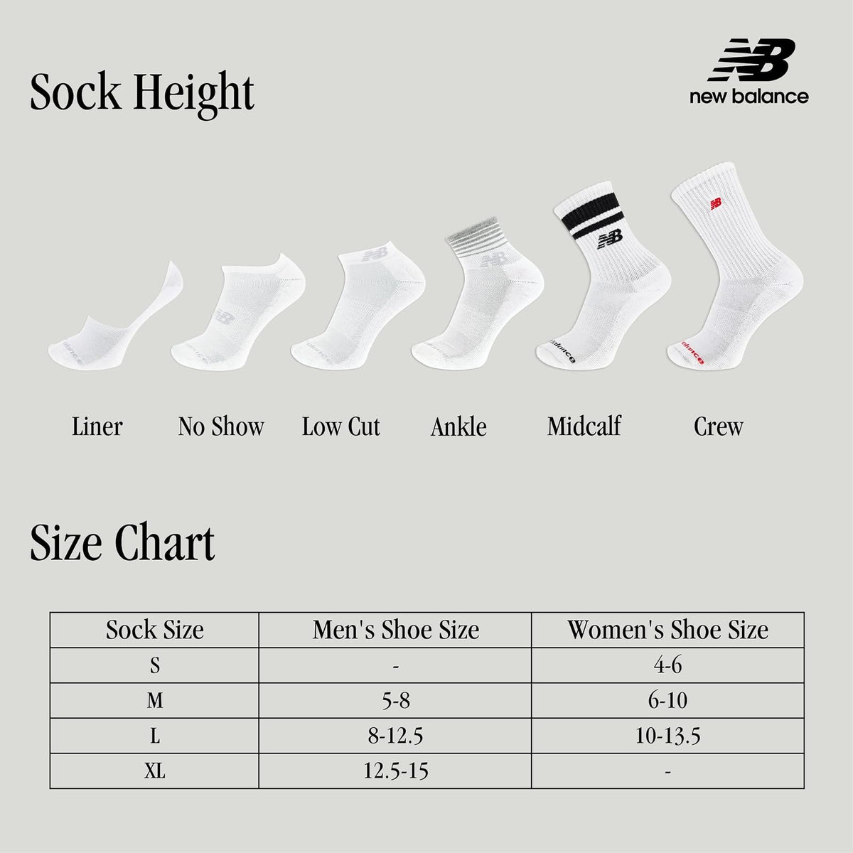 New Balance Ankle 6 Pair Tobillo 6 pares Unisex adulto