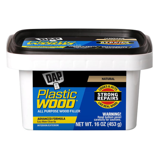 DAP 211442 Plastic Latex Based Wood Filler, 16 Oz, Natural, 2-6 Hr