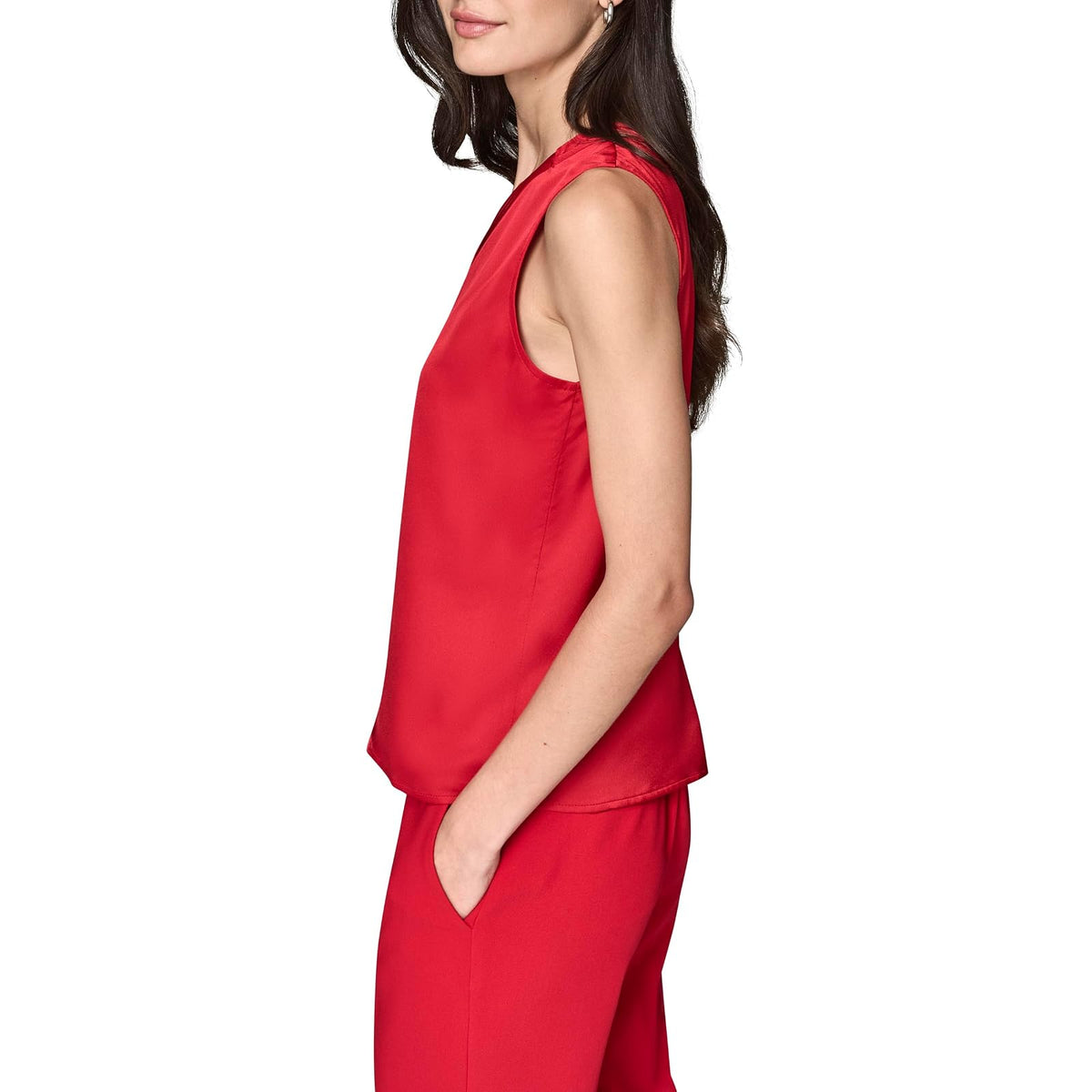 Karl Lagerfeld - Blusa Tejida sin Mangas con Cuello en V para Mujer