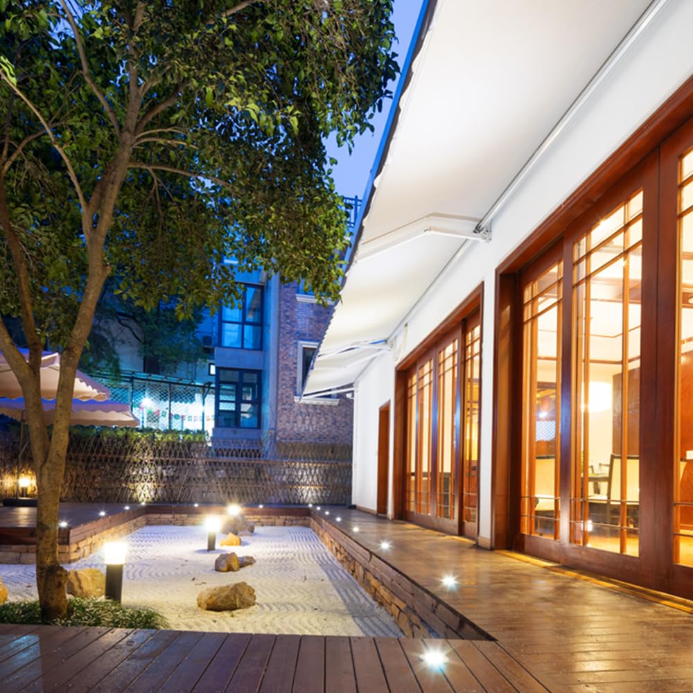 Tecnolite - Luz de Cortesía LED 360° Exterior Empotrable 6 W, Luz Cálida Brillante, 2 en 1, IP65, No atenuable, LED Integrado