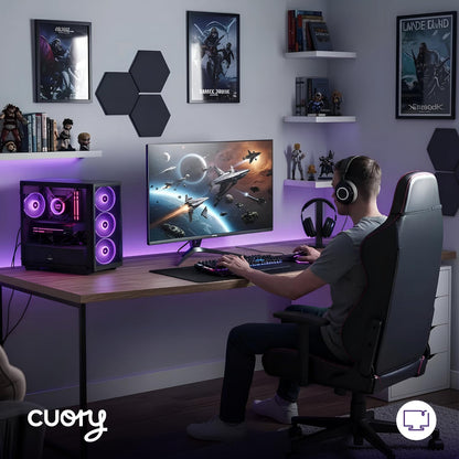 CUORY Monitor LED 24 Pulgadas Full HD 100Hz, Pantalla Gamer y Oficina, Resolución 1920x1080p, Diseño Ultra Delgado, Gaming Alto Rendimiento con Conexión HDMI/VGA