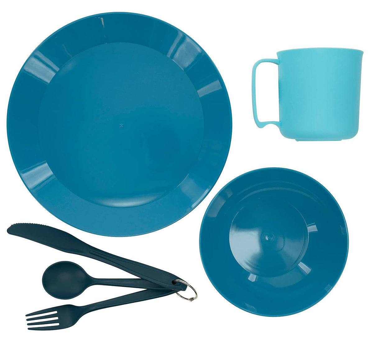 UST PackWare Dish Set with Mesh Bag, BPA Free Construction and Eating Utensils for Hiking, Camping, Backpacking, Travel and Outdoor