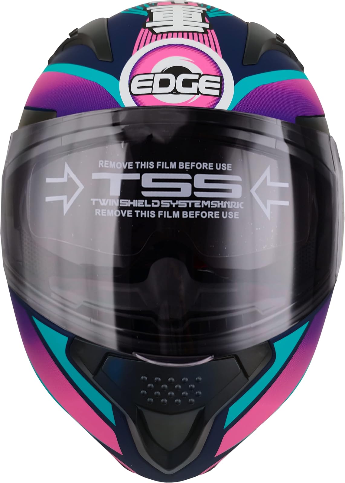 Casco ABATIBLE - Edge - Modelo: Pilot - Visor Doble ANTIVAHO Certificado Dot Moto - Cascos Motocross Pegatina Pegatinas Protector Mujer Hombre (Supernova Rosa, S)