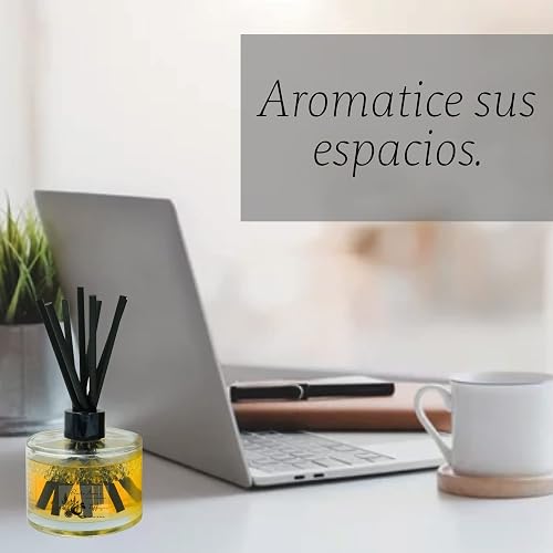 Punto Aroma - Reed Diffuser - Aromatizante de Ambiente - 15.5 cm de Altura - Ideal para Salas recámaras baños spas y oficinas - Fragancia Grapefruit Zest