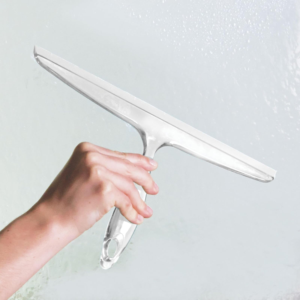 InterDesign iDesign - Escobilla de Ducha de plástico para baño con Gancho de Pared, Juego de 2 Unidades, Transparente