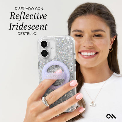 Case-Mate Funda magnética Brillante para iPhone 16 Plus Compatible con MagSafe, protección contra caídas de 12 pies - Twinkle Disco