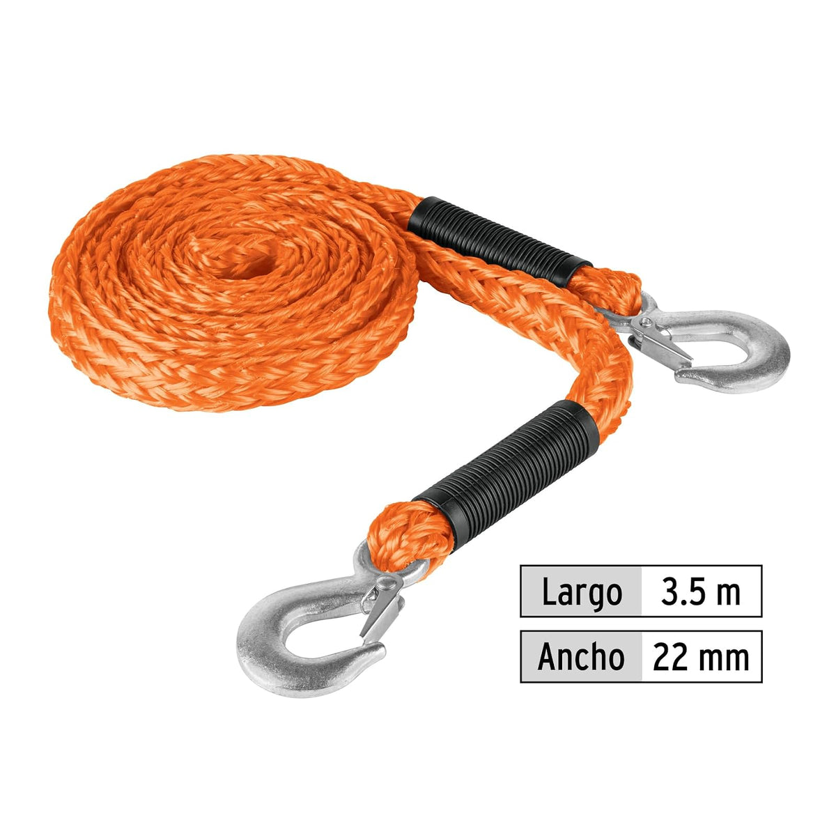 Truper CREM-5/8X35, Cuerda para remolque con ganchos, 5/8" x 3.5m