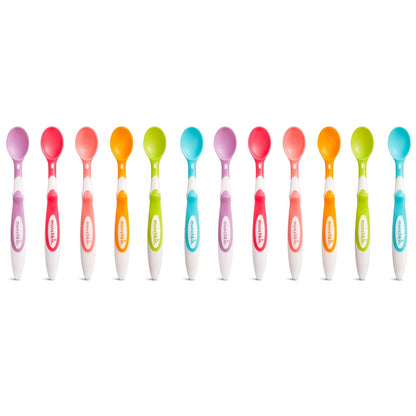 Munchkin - Cucharas para bebés de Punta Suave, Colores Variados, 12 Unidades