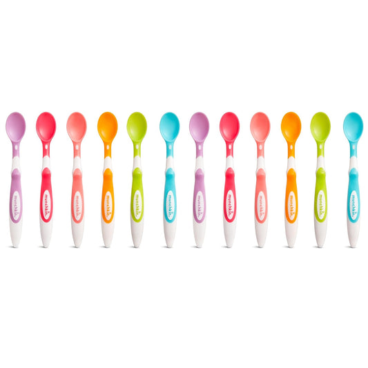 Munchkin - Cucharas para bebés de Punta Suave, Colores Variados, 12 Unidades