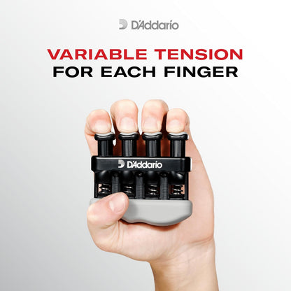 D'Addario Accessories | Ejercitador de mano para instrumentos | Varigrip | Mejora destreza y fuerza en dedos, mano y antebrazo - Ergonómico