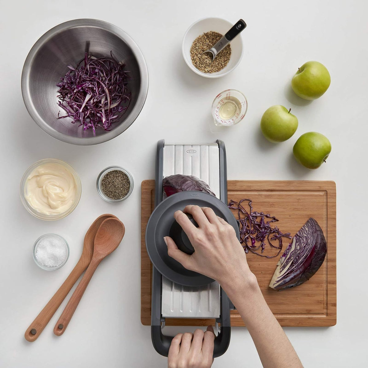 OXO Good Grips – Mandolina del chef 2.0 | Crea fácilmente rebanadas precisas para resultados de calidad profesional, hojas de arruga/gofre, hoja de acero inoxidable