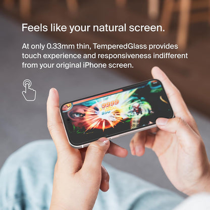 Belkin ScreenForce Protector de visualización tratado de vidrio templado para iPhone 15 Pro Max, delgado y resistente a los arañazos, incluye bandeja de alineación fácil para aplicación sin burbujas