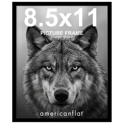 Americanflat Marco de Fotos con Vidrio Resistente - Negro - 21.59 x 27.94 cm (8.5x11 pulg.)