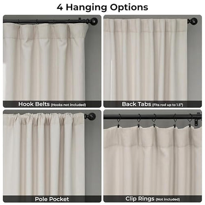 HPD Half Price Drapes - Cortinas de Lino sintético para Sala de Estar (1 Panel), 50 de Ancho x 96 de Largo, Cortinas texturizadas para oscurecer la habitación para recámara, 96 Pulgadas de Largo