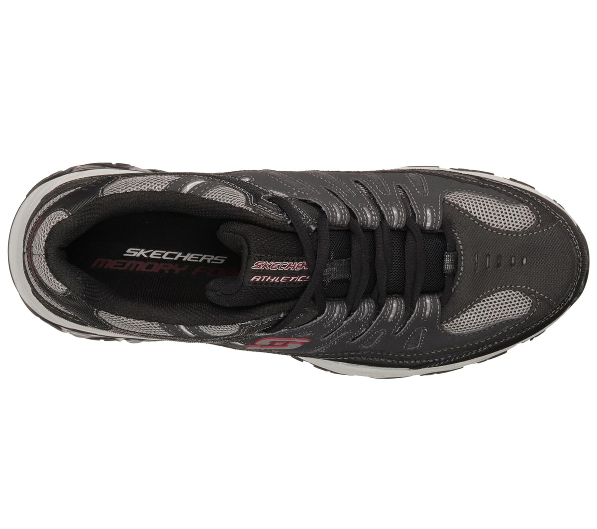 Skechers Men's Afterburn M. Fit | Espuma viscoelástica, entresuela Articu-Lyte, parte superior de piel y malla, informal, con cordones tradicionales
