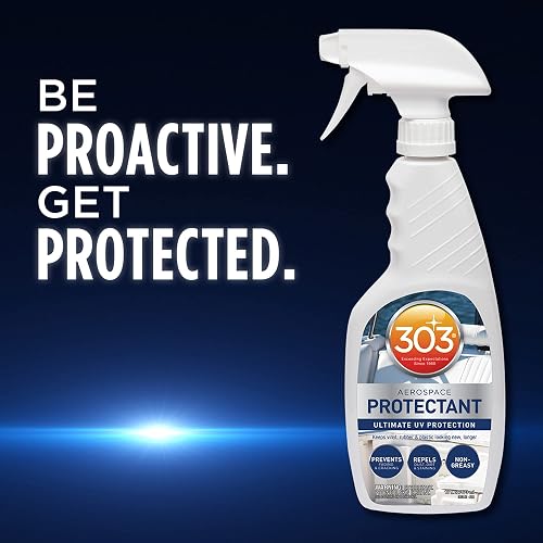 303 (30305) Aerosol protector marino UV para vinilo, plástico, hule, fibra de vidrio, cuero y más - Repelente contra el polvo y la suciedad - No tóxico, Acabado mate, Un solo color, 16 oz