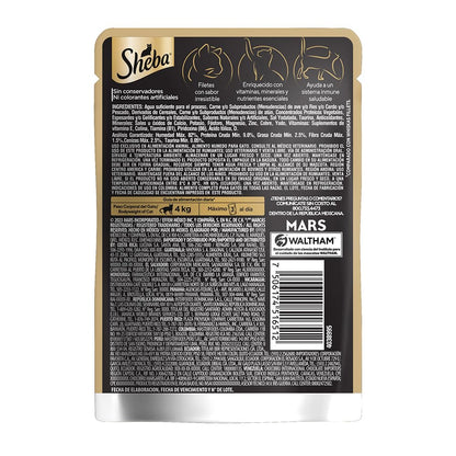 Sheba - Alimento Húmedo para Gato Adulto, Sabor Filetes De Atún Marinado 85g c/u. Paquete de 24 Unidades, SIn Colorantes ni Sabores Artificiales