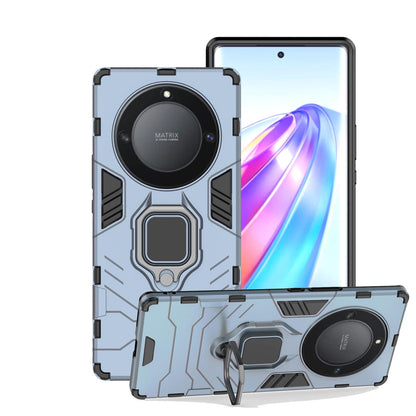 ZMONE Funda para Honor X9a 5G / Honor Magic 5 Lite Case Híbrido Doble Capa Armadura Resistente A Prueba de Choques Carcasa Protector con Pie de Apoyo Magnético - Azul