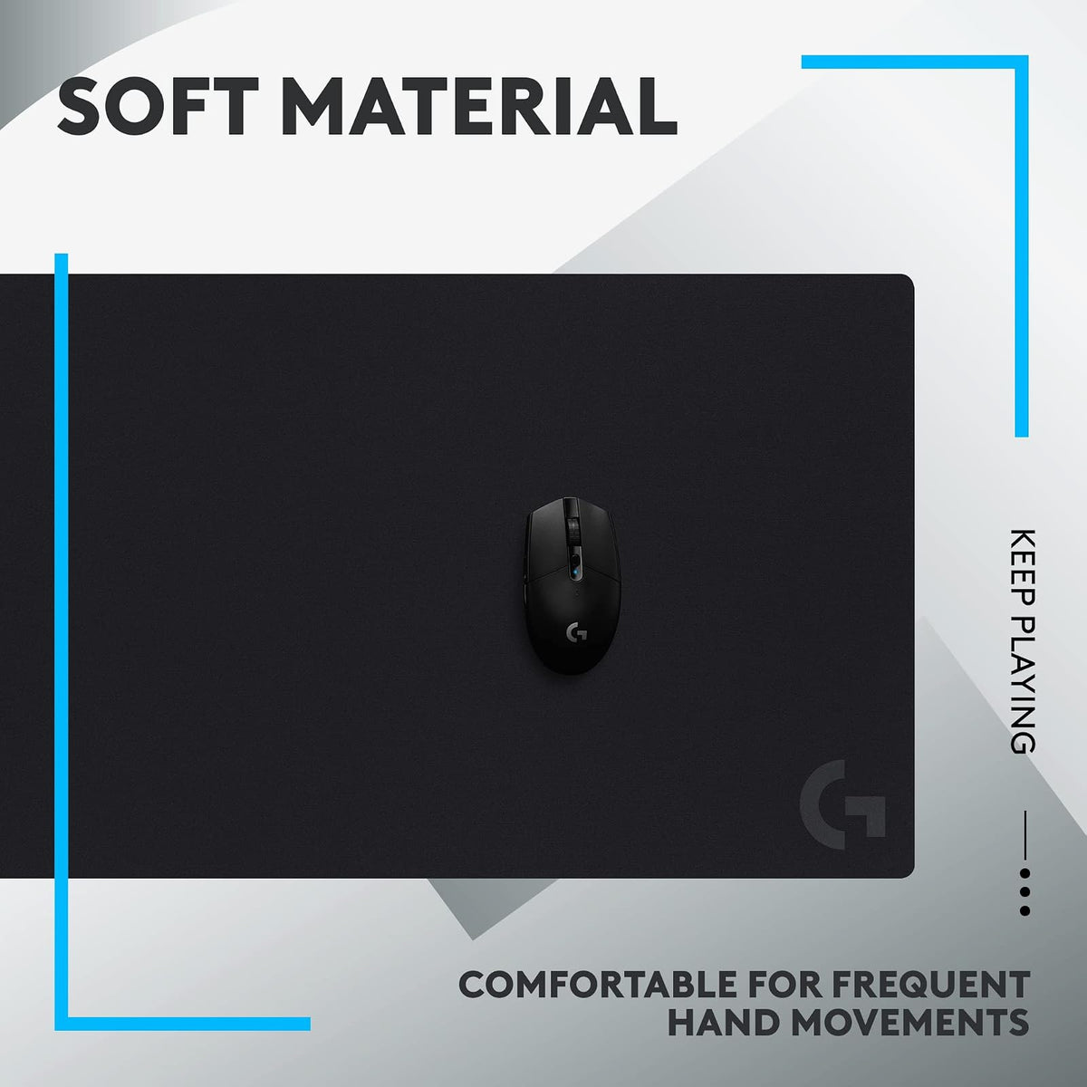 Logitech G840 Almohadilla Extragrande para Mouse de Juegos, optimizada para sensores de Juegos, fricción Moderada, Antideslizante, Accesorios para PC y Mac, 900 x 400 x 3 mm