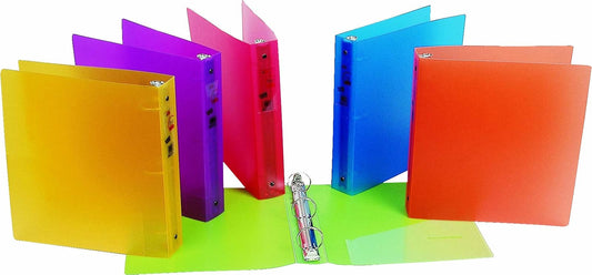 Filexec 50160-6493 - Carpeta de 3 anillas (capacidad de 1,5 pulgadas, esmerilado, tamaño carta, paquete de 6, arándano, fresa, uva, limón, limón, mandarina (50160-6493)
