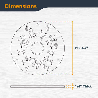 POWERTEC 71381 5-3/4" Universal Trim Router Base Plate | Comes with Installation Screws | Solid 1/4" (6.36mm) Thick Clear Hardened Acrylic | Predrilled Hole Patterns for Easy Install onto Your Router