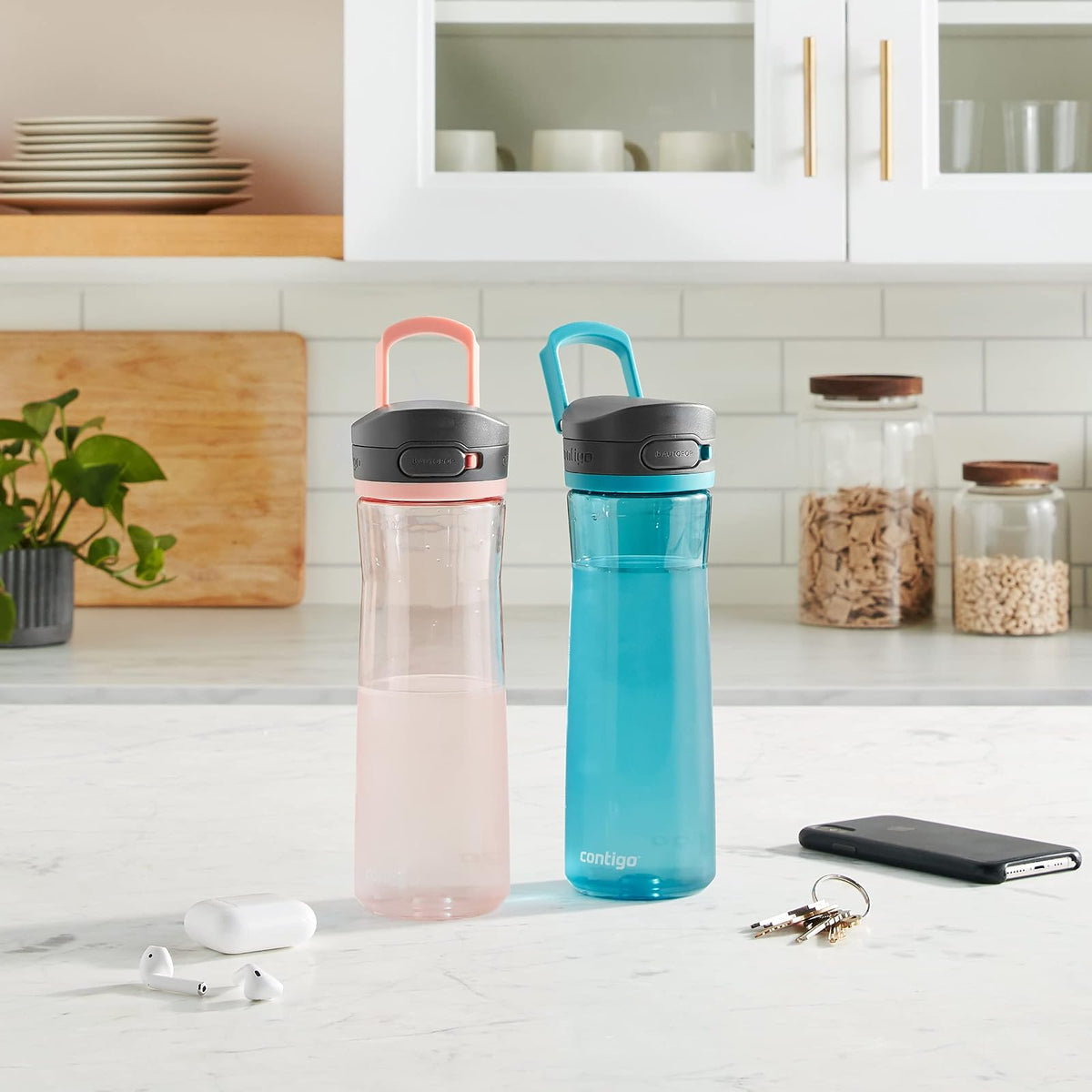 Contigo Jackson 2.0 Tritan - Botella de agua con tapa AUTOPOP de 24 onzas, paquete de 2
