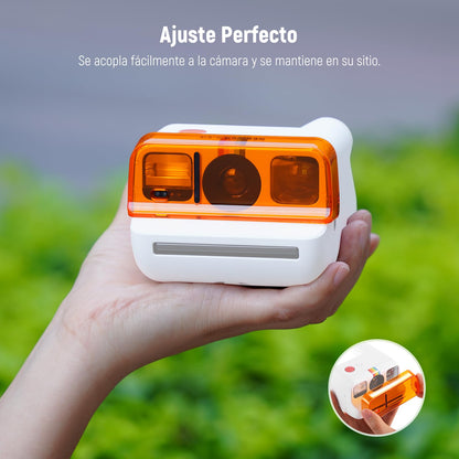 NEEWER - Juego de filtros de Lente Compatible con cámara Polaroid Go, Paquete de 3 Accesorios de Filtro de Gel de Color a presión (Rojo, Azul, Naranja) para fotografía Creativa, FL-B18