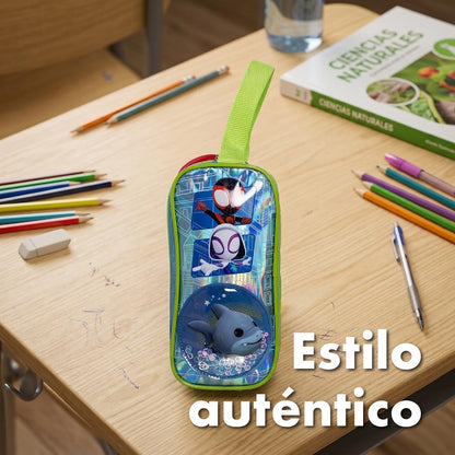 Ruz Lapicera Triple Infantil y Preescolar | Spidey y Sus Amigos | 100% Poliéster | Estuche de Poliéster para Niños con Compartimentos y Cremallera Resistente | Recomendado desde 3 años