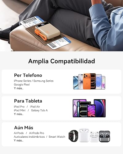 INIU Power Bank, Pequeño 20000mAh 22,5W Carga Rapida Bateria Phone Externa | Cable USB C Desmontable, Apto para Avión, Esenciales de Viaje, Bateria Portatil para iPhone 17, Samsung, iPad, etc. [Beige]